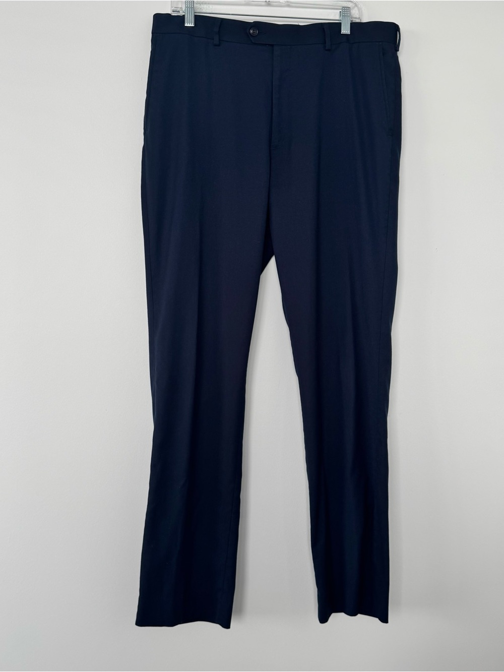 Roundtree & Yorke travelSMART Dress Pants 36x34 Navy Blue Flat Front Chino Slack